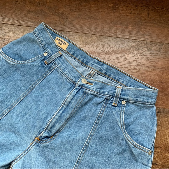 Vintage Northwest Blue High Rise Wide Leg Straight Leg Made In Mexico - Picture 4 of 10